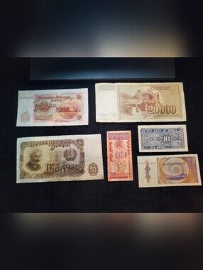 6 Variety Foreign Currency Paper Notes